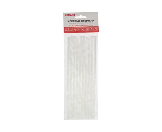 Клеевые стержни 7х200 мм, белые, 10 шт для клеевого пистолета REXANT 09-1105 