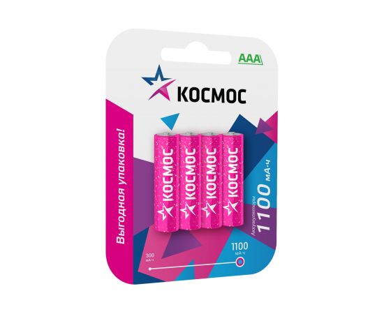 Аккумулятор КОСМОС R03 1100mAh Ni-MH 4 на блистере KOCR03NIMH1100mAh4BL 