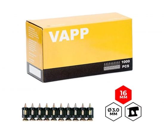 Кованые гвозди для монтажного пистолета VAPP 16х3 мм VAPP.BP316 