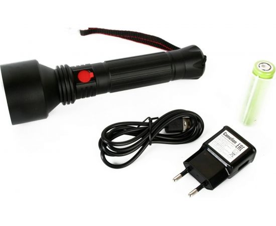 Аккумуляторный фонарь Camelion E163 3,7В, черный, T40 LED, 10 Ватт, 3 режима, алюминий, бокс 14279 – изображение 2