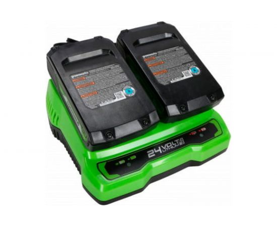 Устройство зарядное для 2-х аккумуляторов G24x2UC2 24 В GreenWorks 2931907 – изображение 4