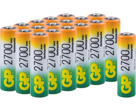 Аккумуляторные пальчиковые батарейки АА GP hr6 2700 mah/мАч ni-mh 18 шт в упаковке 270AAHC-B18 – изображение 7