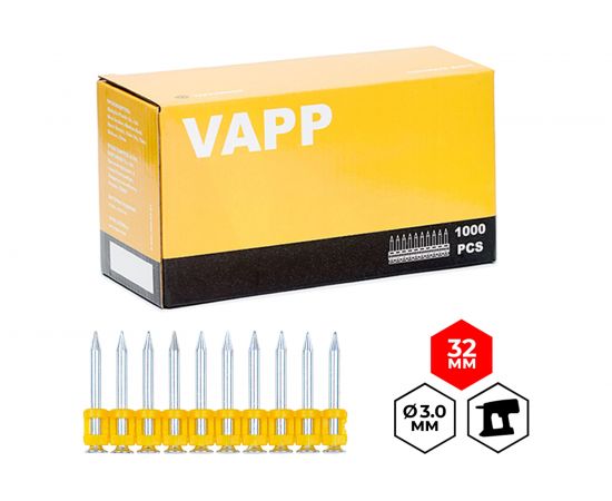 Усиленные гвозди для монтажного пистолета VAPP 32х3 мм VAPP.CN332 
