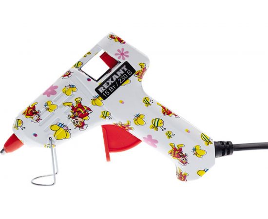 Клеевой пистолет с набором цветных стержней Rexant 12 шт. 12-0112 