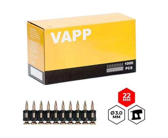 Кованые гвозди для монтажного пистолета VAPP 22х3 мм VAPP.BP322 