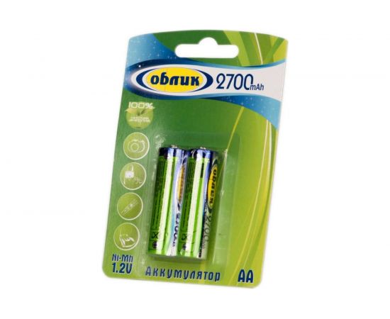 Аккумуляторы Облик Ni-Mh АА -2700 mAh Блистер-2 6171 