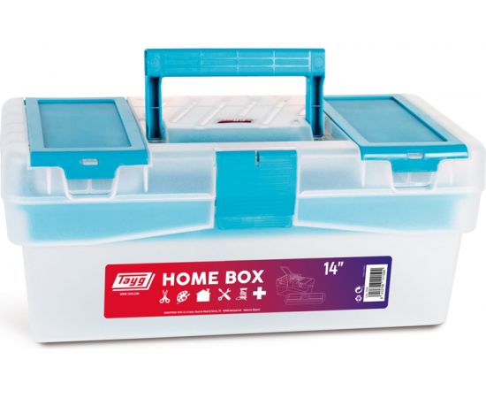 Ящик для инструмента Tayg №14 прозрачный, с лотком, 356x192x150 мм 111594 