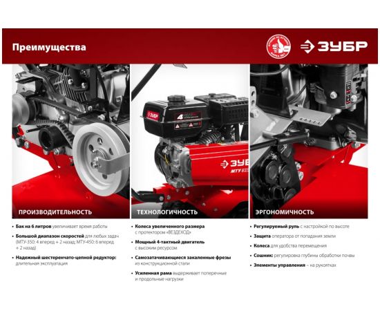 Усиленный бензиновый мотоблок ЗУБР МТУ-450 – изображение 25