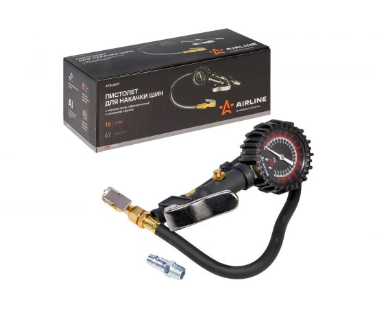 Пистолет для накачки шин с манометром Airline PRO 16АТМ, с клапаном сброса ATBU007 – изображение 3