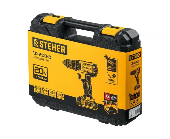 Дрель-шуруповерт STEHER 20В, 2 АКБ 2Ач CD-200-2 – изображение 5