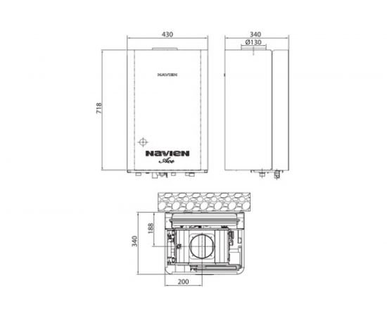 Газовый котел Navien ACE-13AN открытая камера, двухконтурный, 13 квт НС-1205518 – изображение 6