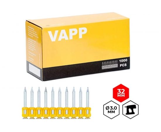 Усиленные гвозди для монтажного пистолета VAPP 32х3 мм VAPP.CN332 – изображение 6