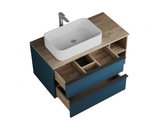 Тумба Veneciana SANGRO 100 под накладной умывальник, с 2-мя ящиками+ниши, индиго 510012 – изображение 2