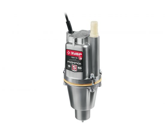 Вибрационный насос с нижним забором воды ЗУБР Родничок-Н кабель 15 м НВН-15 