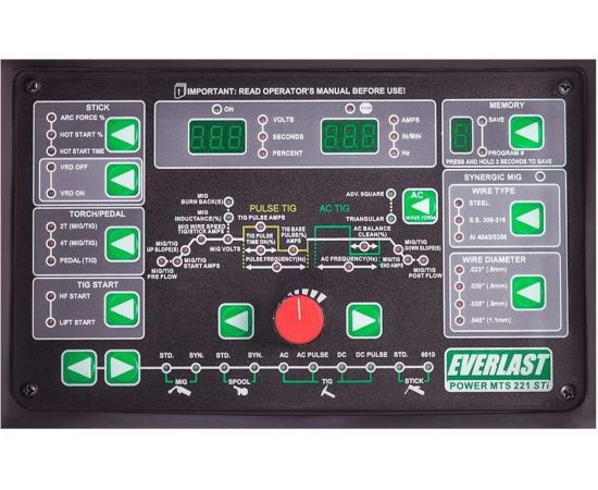Инвертор EVERLAST powermts 221sti multi process: mig/tig/stick 2EV221MTS – изображение 11