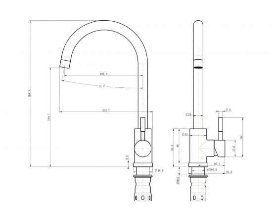Смеситель для кухни OLIVES Balear нержавеющая сталь 13435-1BLB – изображение 5