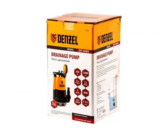 Дренажный насос для чистой и грязной воды DENZEL DP-450S 97267 – изображение 10