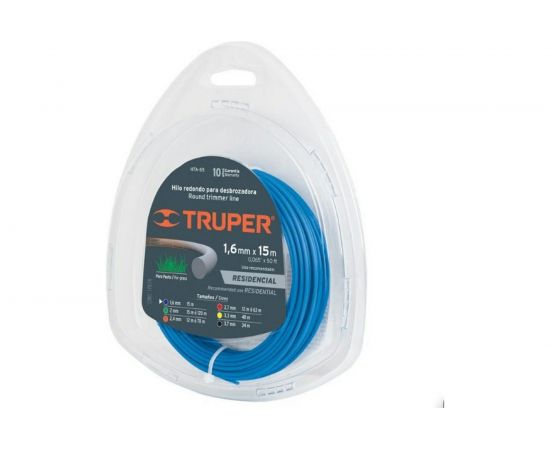 Леска (1,6 мм х 15 м) для триммеров HTA-65 Truper 17605 