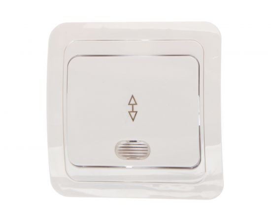 Выключатель UNIVersal Валери 1 клавиша, проходной с подсветкой белый В0125 