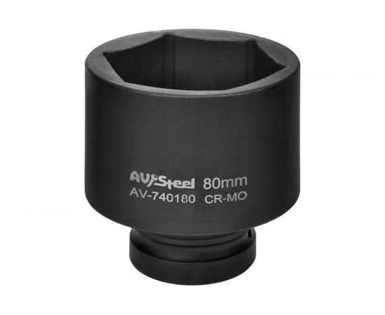 Головка ударная шестигранная удлиненная (80 мм; 1DR) AV Steel AV-740180 