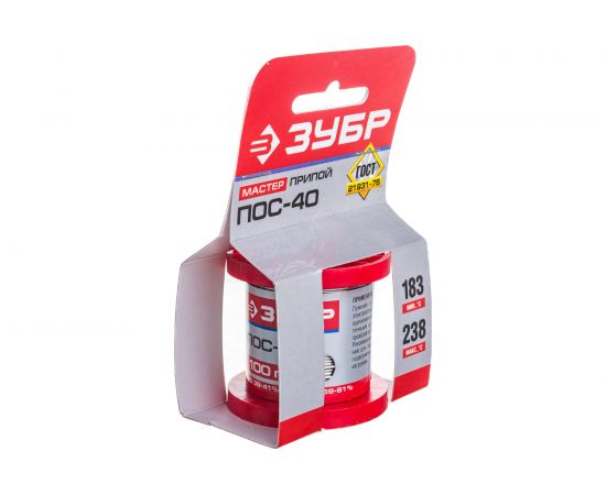 Припой ПОС 40 (1 мм; 100 г; проволока) Зубр 55451-100-10 – изображение 2