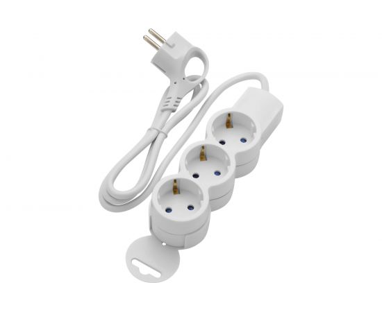 Удлинитель с заземлением duwi 3 розетки, 1 метр, 3х1,0мм2, 3680 Вт, 16А, 32072 2 – изображение 2