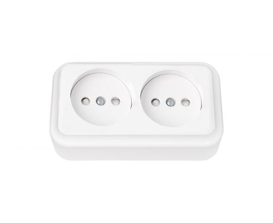 Розетка Bylectrica 2-местная ОУ со шторкой, серия ПРАЛЕСКА, белый, РА16-273 – изображение 2