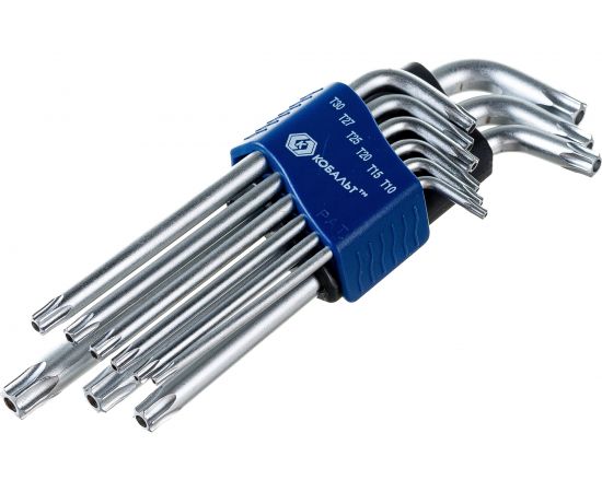 Набор ключей угловых удлиненных Tamper TORX КОБАЛЬТ 020405-09 – изображение 2