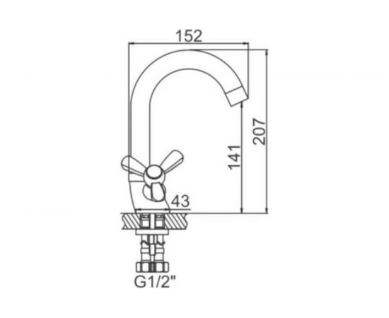 Смеситель для умывальника LEDEME L1112 65824 – изображение 2