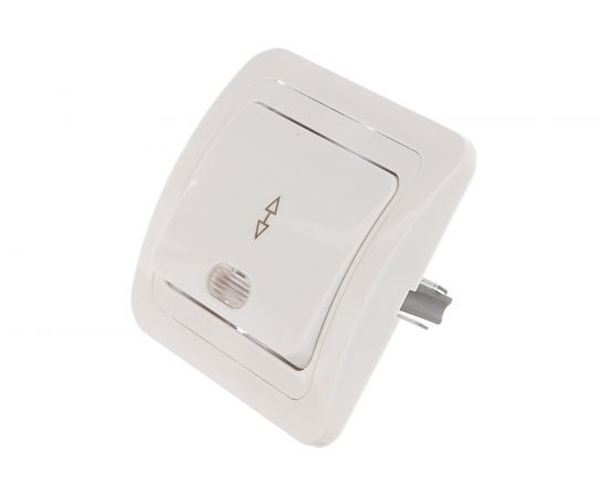 Выключатель UNIVersal Валери 1 клавиша, проходной с подсветкой белый В0125 – изображение 2