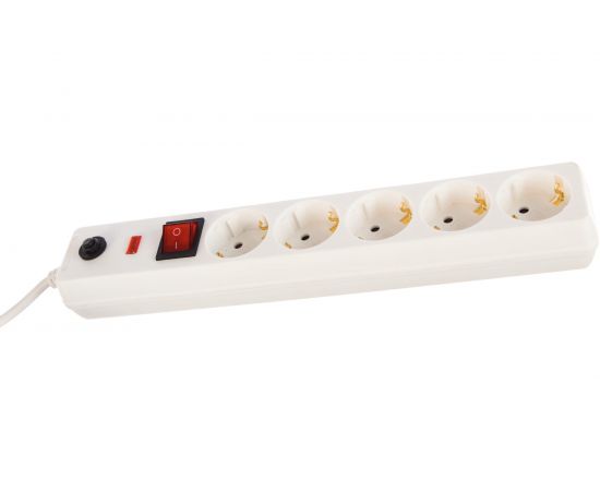 Сетевой фильтр с выключателем IEK СФ-05К 5 розеток с заземлением шнур 5м WFP10-16-05-05-N 9376676 – изображение 2