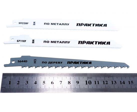Набор пилок комбинированный S711EF/S922BF/S644D (3 шт; 150 мм) для сабельных пил ПРАКТИКА 911-277 – изображение 2