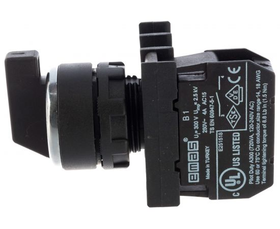 Переключатель Emas серия B, 0-1, с фиксацией, 1НО, 250 В AC, 4 А B100S20 – изображение 2