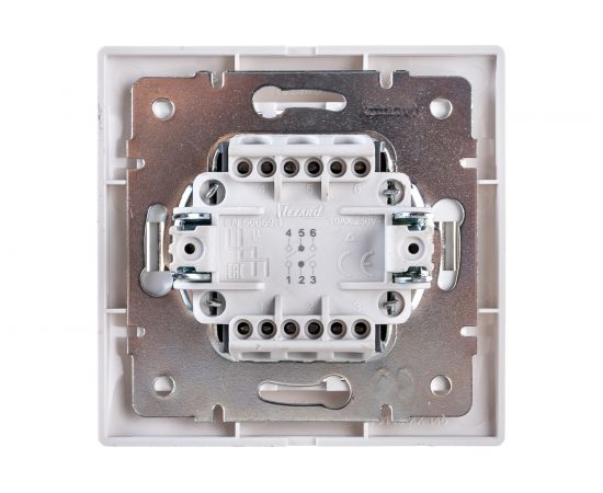 Проходной двойной выключатель LEZARD MIRA белый с белой вставкой 701-0202-106 – изображение 2