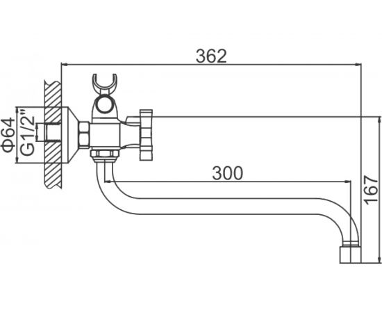 Смеситель для ванны LEDEME шаровый, крест, переключатель душа керамика L2322 806354 – изображение 2