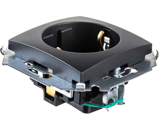 Розетка Simon с заземлением, Schuko, 16А, 250В, винтовой зажим, графит 1591432-038 – изображение 3