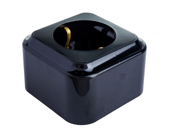 Розетка Bylectrica 1-местная ОУ с заз.конт., серия ПРАЛЕСКА, черный, РА16-254 черный – изображение 3