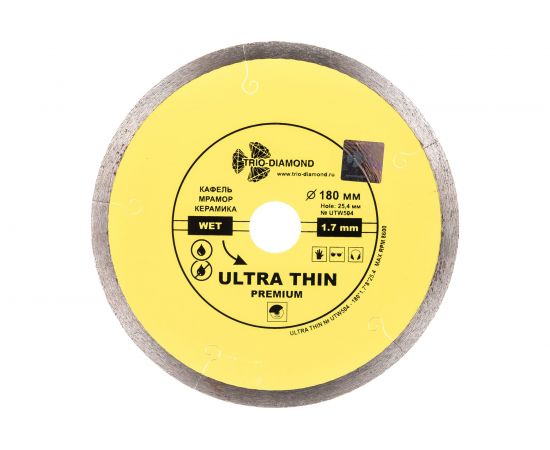 Диск алмазный отрезной Сплошной Ультратонкий Ultra Thin hot press (180х25.4 мм) TRIO-DIAMOND UTW504 – изображение 5