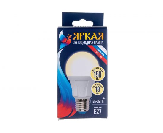 Светодиодная лампа Uniel Форма А, матовая LED-A60 18W/3000K/E27/FR PLP01WH UL-00005036 – изображение 6