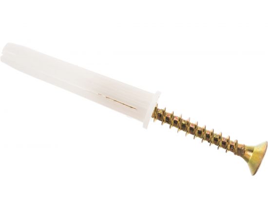 Набор VIPкрепеж белый дюбель 8х45 + шуруп 5х50 потай желтый цинк 5шт/5шт 11564 VIPS 