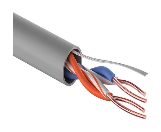 Кабель PROconnect витая пара UTP 2PR 24AWG, CCA, CAT5e, PVC, серый, бухта 305 м 01-0022-3 