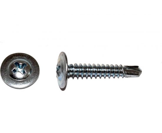 Саморез с прессшайбой КРЕП-КОМП сверло 4.2х19, 100 шт. пшс19мф 