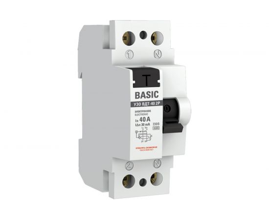 Электронное устройство защитного отключения EKF УЗО ВДТ-40 2P 40А/30мА Basic SQelcb-2-40-30e-sim 