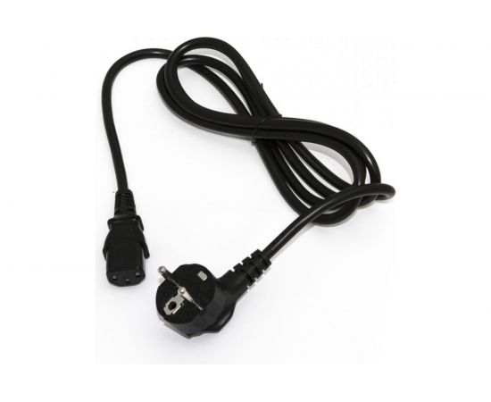 Кабель питания компьютера Hyperline PWC-IEC13-SHM-0.5-BK (Schuko+C13) (3x0.75), 10A, угловая 39341 