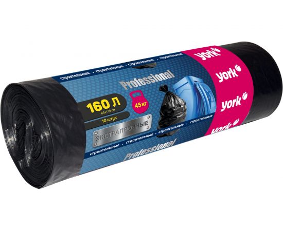 Мешок строительный экстрапрочный (10 шт; 160 л; 60 мкм) YORK 090080 