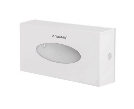 Диспенсер для косметических салфеток ЛАЙМА настольный/настенный, пластиковый, белый 605392 