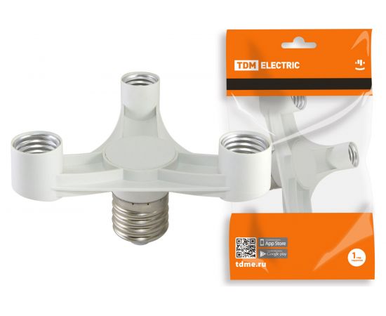 Переходник TDM Е40-3хЕ27, белый, SQ0335-1017 