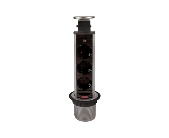 Выдвижной встраиваемый розеточный блок GTV на 3 EURO розетки AE-BPW3S60-80 – изображение 2