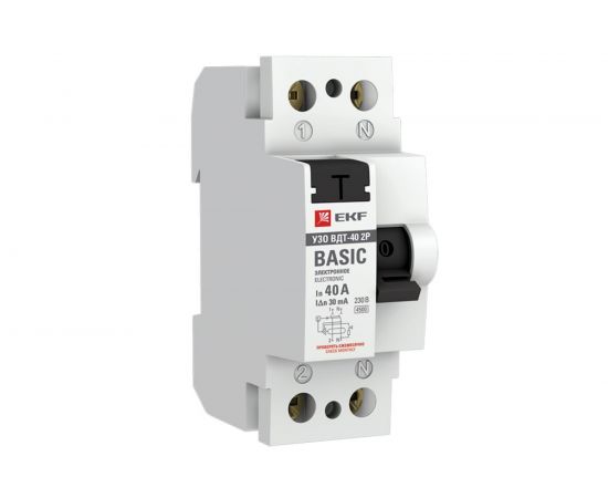 Электронное устройство защитного отключения EKF УЗО ВДТ-40 2P 40А/30мА Basic SQelcb-2-40-30e-sim – изображение 2