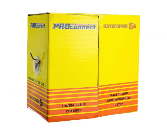 Кабель PROconnect витая пара UTP 2PR 24AWG, CCA, CAT5e, PVC, серый, бухта 305 м 01-0022-3 – изображение 4